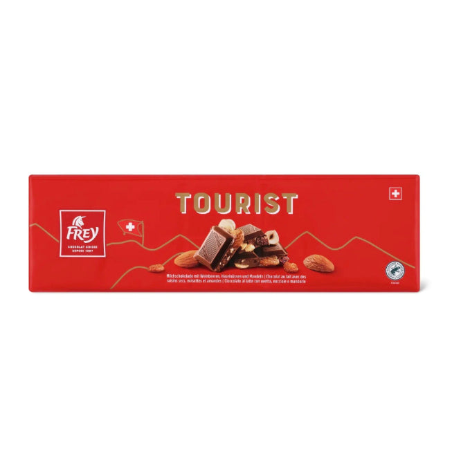 Frey Tourist Chocolat au lait avec raisins secs, noisettes et amandes